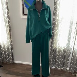 Abercrombie & Fitch Teal Sweatshirt and Hoodie Set